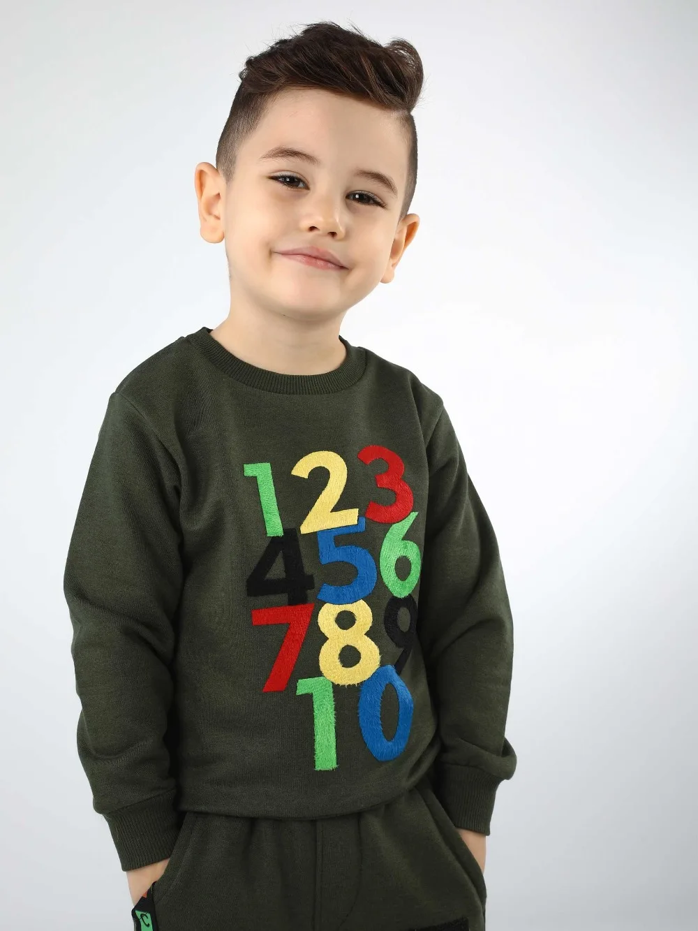 Haki Mevsimlik Erkek Çocuk Sweatshirt 019-1717-020 (2)