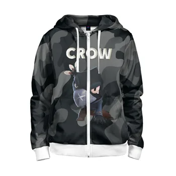 

Children's sweatshirt 3D with zipper Brawl Stars Crow