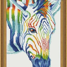 Алмазная мозаика 3D эффект TSGJ 1125 Красочная зебра 40*50