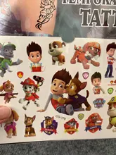 Juguetes De Tatuajes de la patrulla canina para niños, pegatinas de papel de tatuaje, pasta impermeable para fiesta, regalo de cumpleaños
