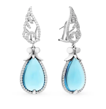 

Silver earrings with alpanite and cubic zirconia sunlight sample 925