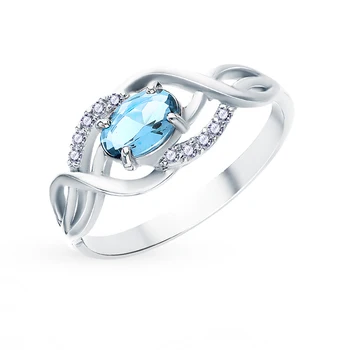 

Silver ring with crystals and cubic zirconia sunlight sample 925