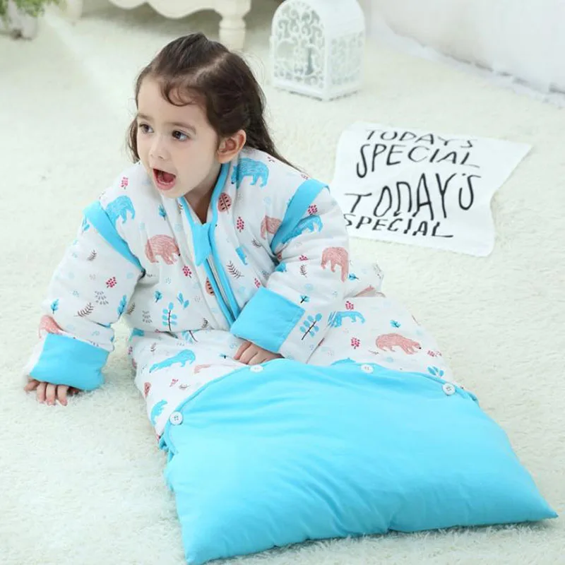 

Blue and Pink Large Baby Sleeping Bag Cotton Wool Children Sleeping Bag Anti-kick Baby Envelope Sleep Sack 100cm and 120cm