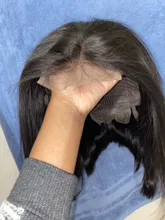 Contundente corte Bob Peluca de encaje brasileño frente pelucas de cabello humano peluca recta con corte Bob Frontal de encaje para las mujeres negras Remy Bob Cierre de encaje peluca