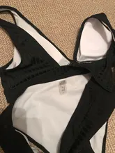 Womens Swimsuits Swimwear Bikini-Set Ribbed Push-Up Black INGAGA High-Waist Biquini