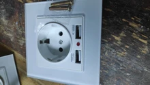 Eu-Power-Socket-Socket Outlet Glass-Panel Usb-Charging-Port Crystal Wall SRAN with 16A