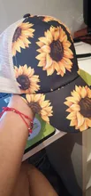 Gorra de béisbol de malla con diseño de girasol a rayas multicolor con cola de caballo y hueco entrecruzado sombrero de papá