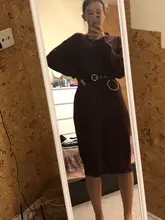 Knitted Dresses Robe Sweater Loose Maxi Oversize Long-Sleeve Winter Womens Vestido Autumn