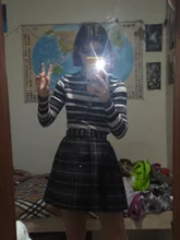 QRWR-minifaldas plisadas para mujer, faldas de cintura alta, estilo coreano japonés, a cuadros, para verano, 2021