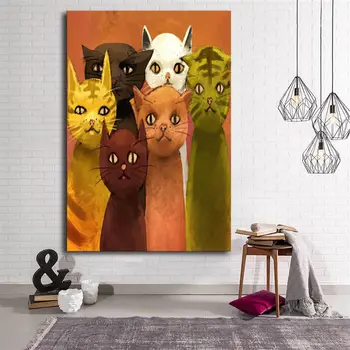 

Colorful Cats Canvas Table