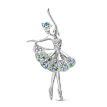 Серебряная брошь с фианитом TEOSA О-035-T