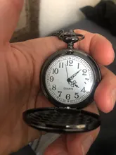 Relojes de bolsillo de cuarzo para hombre y mujer, reloj de bolsillo con cadena, con texto creativo único