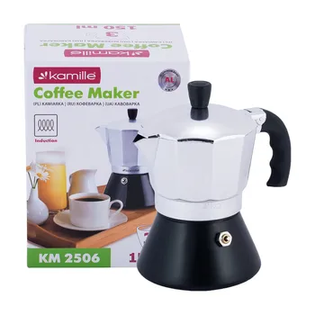

Geyser coffee maker 150 ml (3 servings) made of aluminum with a wide induction bottom Kamille, kml-2506
