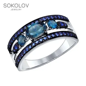 

SOKOLOV ring of silver with topaz and fianitami fashion jewelry 925 women's male