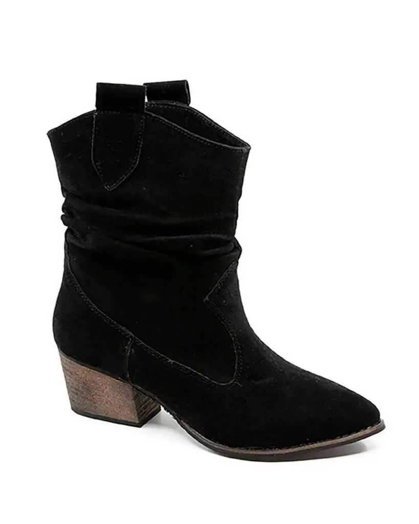 

Mosimoso Women's Ankle Height Boot Boston Black Suede Western Women's Boots