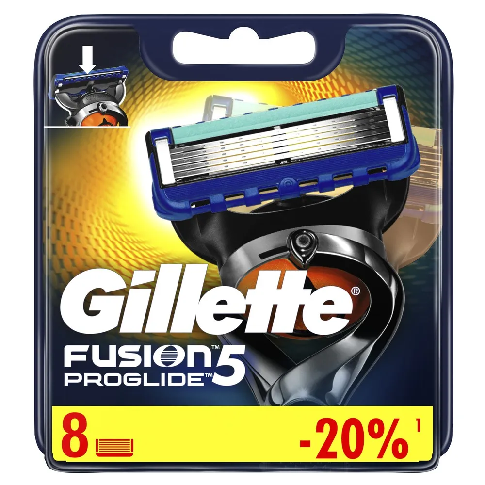 Оригинальные сменные кассеты для бритья Gillette Fusion ProGlide, 8 шт. ► Фото 2/6