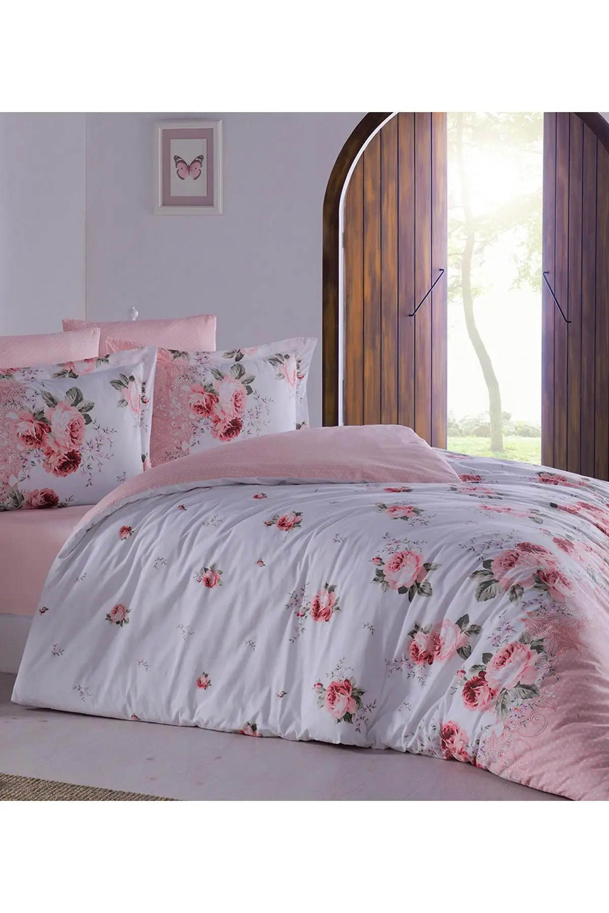 

Bedding Set fitted sheet with 100% Cotton | Luxury Ranforce Bed Linen Set 3 pcs Duvet Cover Set from Turkey loretta