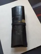 Nuevo estilo de cuero de la PU monedero bolsa de maquillaje Pem lápiz caso cosmético bolso Retro