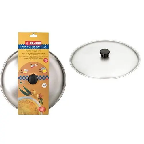 Tapa voltea tortillas inox 26 cms.