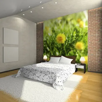 

Wall mural-Dandelion Yellow: a lawn spring-400x309 cm