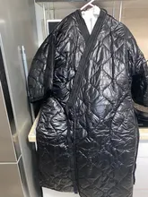 Cotton-Padded Three-Quarter-Sleeve Coat Women Fashion EAM Bandage Spring Autumn New Solid