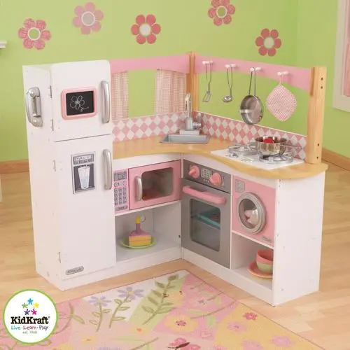 Kidkraft Игрушечная кухня "Изысканный уголок" деревянная, игрушечная кухня, игрушки для девочек, подарки детям, развивалка