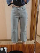 Ropa de calle de cintura alta para mujer, pantalones vaqueros a la moda, de pierna ancha, para mamá