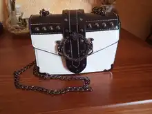 Moda mujer bolso cuadrado nueva calidad de la PU de cuero de las mujeres del diseñador remache del bolso cerradura cadena bolsas de mensajero de hombro