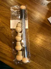 1 pincel de decoración de uñas con degradado, bolígrafo de dibujo de pintura con 4 cabezales de esponja de repuesto, herramienta de manicura con mango de diamante de imitación de doble extremo NB14 #