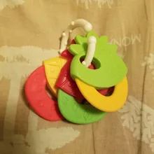 Mordedor de goma suave estilo fruta para bebé, juguete para recién nacido, mordedor de silicona de grado alimenticio, cama de entrenamiento infantil, juguete para morder para chico
