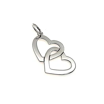 

Pendant 925 sterling silver m 28mm. Linked hearts [AA7866]