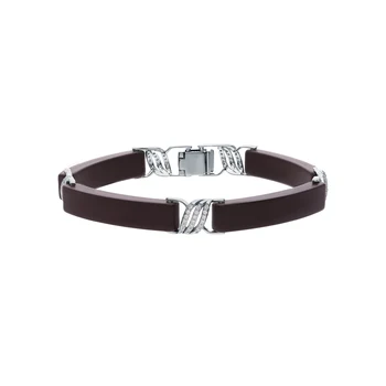 

Silver Bracelet with ceramics and cubic zirconia sunlight sample 925