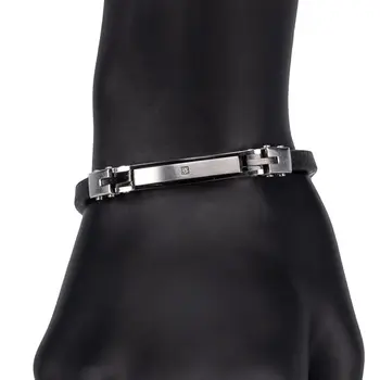 

Bracelet leather (genuine leather, box lock, black) 55293