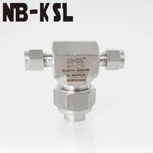 NB-KSL новейший Т-образный фильтр 50UM 3 ходовой из нержавеющей стали 316 резьбовой фитинг NPT
