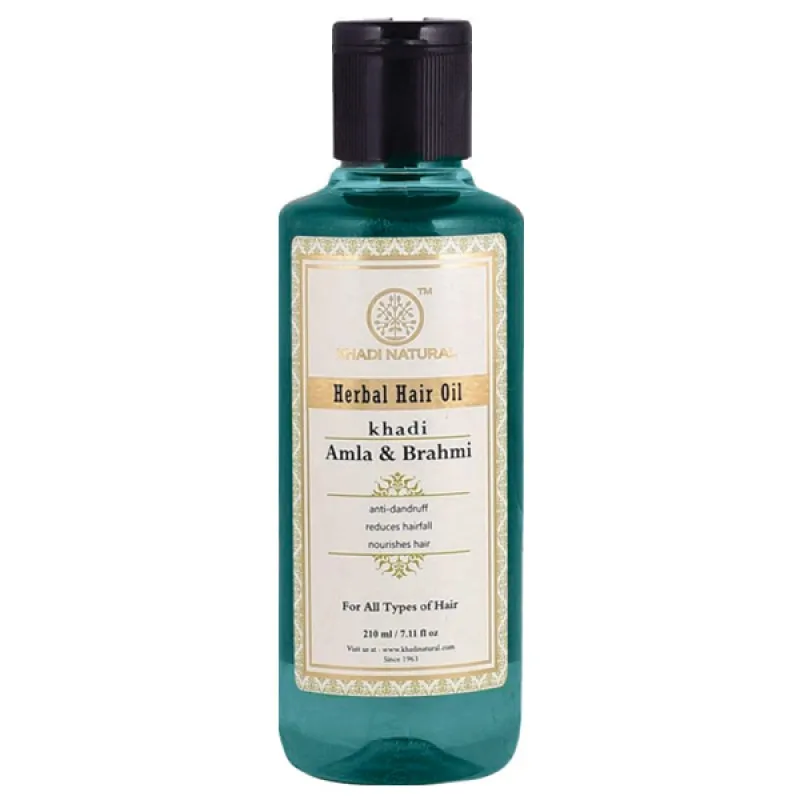 масло для волос Амла и Брахми Кхади (Amla &amp Brahmi Herbal Hair Oil Khadi) 210 мл |