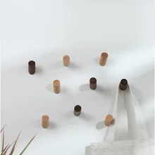 

Natural Wood Clothes Hanger Wall Mounted Coat Hook Key Holder Hat Scarf Handbag Storage Hanger Bathroom Rack perchero pared