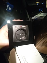 JHJCH-toma de corriente de la UE, enchufe con puerto de carga USB 2.1a 16A, panel de cristal, toma de corriente ruso y español