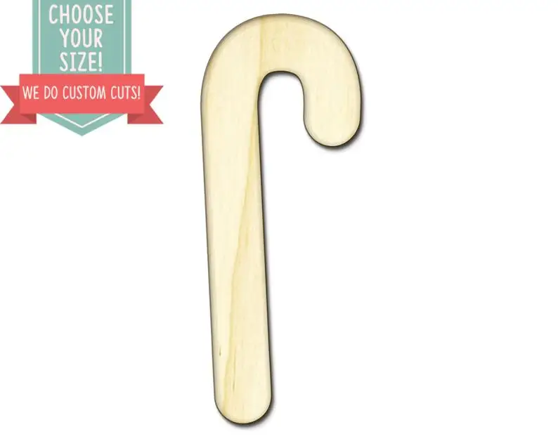 10pCandy Cane Christmas- Custom Choose Your Size Laser Cut Wooden Art Craft Supplies Wall Hanging Decor Wedding Nursery DCS0335