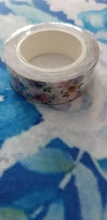 Cinta Washi de flores Natural de papel japonés, cintas de enmascarar de papel, pegatinas decorativas de papelería floral, 1 unidad