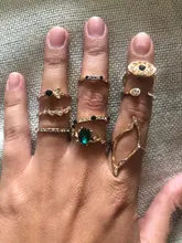 Conjunto de anillo con gemas estilo Retro bohemio para mujer, sortija, flor de cristal, elefante, Loto hueco, 32 estilos, regalo de aniversario de boda