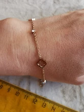 JeeMango de acero inoxidable Flor de cristal CZ colgante de planta pulseras para las mujeres cadena de oro rosa y pulsera de enlace pulsera JB19114