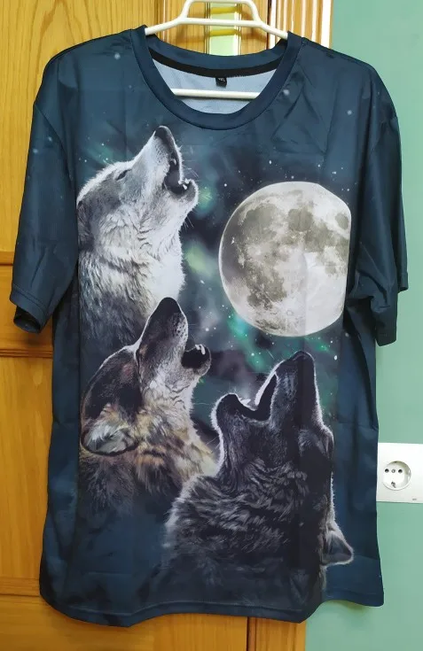 Male Fashion T-shirt Male 2019 Newest 6XL Wolf 3D Print Animal Cool Funny T-Shirt Men Short Sleeve Summer Tops T Shirt Tshirt photo review