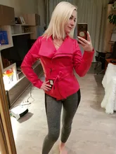 Jacket Short Turn-Down-Collar Spring Faux-Leather AORRYVLA Fashion Women New Length Slim-Style