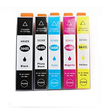 

5 cartriges HP364xl HP 364xl 364xl's refill Compatible for printer Model PhotoSmart C 6300 series