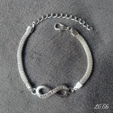 Pulsera Infinity con diamantes de imitación para hombre y mujer, joyería