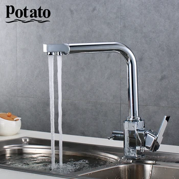 

Potato Kitchen Faucet Drinking Water Filter Single Hole Brass Hot and cold Pure Water Sinks Deck Mounted Mixer Tap p910