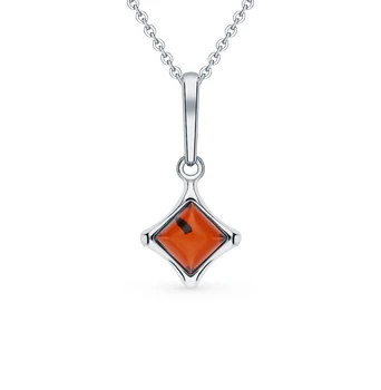 

Silver Pendant with amber sunlight sample 925