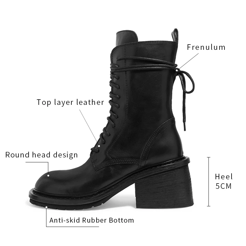 

2019 AN Fashion Sexy Mid calf boots zip flat Boots women Lady Women Boots Genuine leather Boots