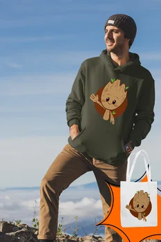 

Angemiel Wear Cute Groot Green Men 'S Hooded Sweatshirt Bags Kombin