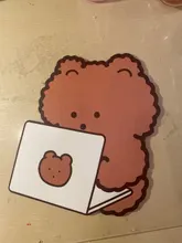 Alfombrilla de ratón con diseño de oso Kawaii para decoración de oficina, alfombrilla de escritorio con diseño de animales, impermeable, antideslizante, para niños y niñas, 1 unidad